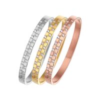Wholesale Bangle Plaid bracelet Stainless steel diamond high end Fashion women s titanium