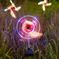 Wholesale Solar Lamps Wind Spinner Landscape Garden Stake Yard Decoration Color Changing With LED Lights Outdoor Fairy Patio Lawn Pathway