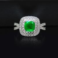 Wholesale Cluster Rings Fashion Glamour MM CT Square Cut Emerald For Women Adjustable Wedding Festival Birthday Fine Jewelry Gifts