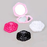 Wholesale Mini Portable Rose Flower Mirror Double Sides Folding Round Mirrors Girls Ladies Pocket Hand Mirrors Women Makeup Comestic Tools