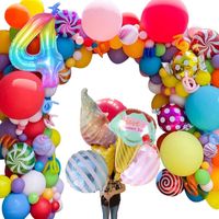 Wholesale Party Decoration Inch Rainbow Gradient Digital Balloons Kids Birthday Ice Cream Candy Lolipops Balloon For Donut Supplies