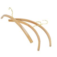 Wholesale Household bamboo solid wood hanger hanging support anti shoulder angle seamless non slip arc wide shoulder clothing store
