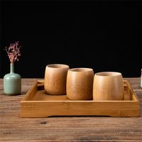 Wholesale Home sake cup hotel restaurant bamboo tea cups hand polished round Drinkware bamboo cupZC277