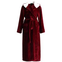 Wholesale Women s Sleepwear Winter Autumn Lovers Men Women Hooded Long Bathrobes Soft Flannel Thickened NightGown El Home Clothes