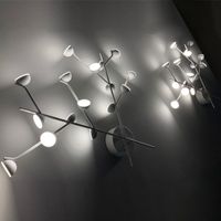 Wholesale Wall Lamp Creative Art Bedroom Bedside Living Room LED Heads White Black Sconce Loft Branch Light Fixture