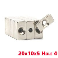 Wholesale Hooks Rails X10X5 Hole Block Ndfeb Neodymium Magnet N35 Super Powerful Imanes Permanent Magnetic With Rectangle