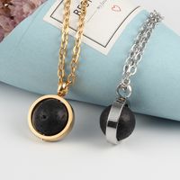 Wholesale Lava Stone Bead Essential Oil Diffuser Necklace for Men Women Kids Aromatherapy Jewelry Gold Stainless Steel Chain