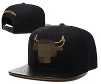 Wholesale brand basketball Snapback Leather Black Color Cap Football Baseball Team Hats Mix Match Order All Caps Top Quality Hat