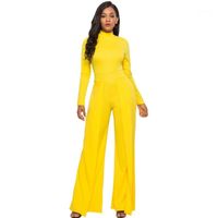 Wholesale Women s Jumpsuits Rompers For Women Elegant Long Sleeve Office Casual Wide Leg Jumpsuit Solid Overalls Arrival Sale Items