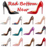Wholesale NEW Brand Woman Red Bottoms High Heels Dress Shoe Patent Leather Platform Peep toes Sandals Designer Pointy Toe Luxury Womens Shallow Mouth Reds Sole Shoes With Box