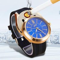 Wholesale Wristwatches Fashion Lighter Watch Men Men s Watches Windproof USB Charging Electronic Cigarette Reloj Hombre