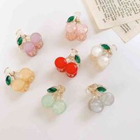 Wholesale Korean Style Cute Little Catch Clip Sweet Hair Claw Headdress Girl New Fruit Cherry Pin for Women Fashion Accessories