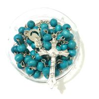 Wholesale 24pcs Mix Colors Vintage Wood Beaded Rosary PENDANT NECKLACE Jewelry Stamped Free EPacket Ship Necklaces