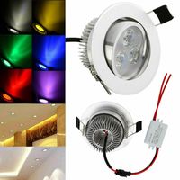 Wholesale Bulbs W W Recessed LED Ceiling Downlight Spotlight Dimmable Lighting Lamp Bulb White Free Driver Red Yellow Blue Green Purple Indoor