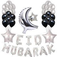 Wholesale Party Decoration Islamic Muslim Eid Mubarak Balloons Inch Silver Alphabet