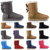 Wholesale 2022 women snow boots triple black chestnut purple pink navy grey fashion classic ankle short boot womens ladies girls booties winter shoes