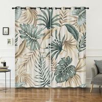 Wholesale Curtain Drapes Simple Elegant Design D Print Tropical Leaves Durable Custom For Living Room Bedroom High Density Block Light