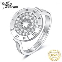 Wholesale Cluster Rings JewelryPalace Round Cubic Zirconia Star Circular Etched Roman Numeral Adjustable Open Promise Ring Sterling Silver1