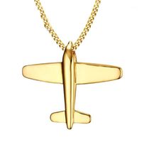 Wholesale Chains Stainless Steel Gold Hip Hop Aircraft Pendant Necklace Street Dance Jewelry Gift For Kids Children