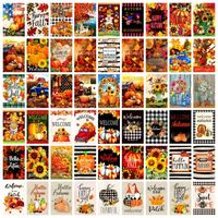 Wholesale Welcome fall style Autumn Garden Flag double faced linen Yard Banner Flags pumpkin thanksgiving flag Y2748