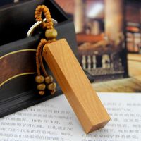 Wholesale Buddhist Geomantic Supplies Jujube Blank Car Keychain Diy Cylinder Square Column Seal Can Be Designed