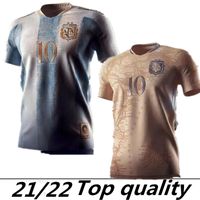 Wholesale 2021 Argentina MESSI Retro Maradona Soccer jersey ARGENTINA CONCEPT special badge golden elements football shirt