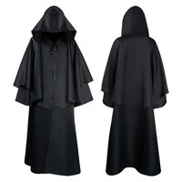Wholesale Casual Dresses Retro Men Women Maxi Dress Halloween Costumes Solid Color Grim Long Cloak Hooded Capes Couples Sleeves Cosplay T2G