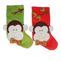 Wholesale Christmas Decorations Stockings Gifts Bag Pendant Monkey Socks Xmas Gift Ornament For Children Fireplace Tree Decoration