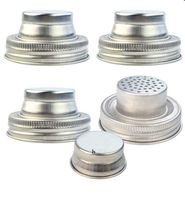 Wholesale Stainless Steel Mason Jar Shaker Lids Caps for Cocktail Flour Mix Spices Sugar Salt Peppers Kitchen Tools RRF13353