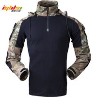 Wholesale T Shirts Tactical Combat Long Men s Sleeve Military Soldiers Army Hooded Solid Outwear Ripstop Air Soft Hunting T shirt GBQI