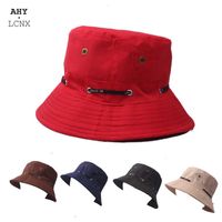 Wholesale Fashion Korean Ponytail Womens Bucket Hat for Women Uv Upf Sun Hat Outdoor Panama Wide Brim Hiking Fishing Breathable Hat Q0805