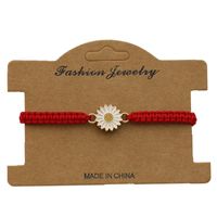 Wholesale Charm Bracelets Lucky Red String Braided Rope Sunflower For Women Girls Handmade Weave Adjustable Friendship DIY