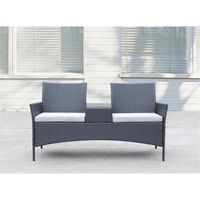 Wholesale Patio Garden Sets Wicker Loveseat with Build in Coffee Table US stock a42