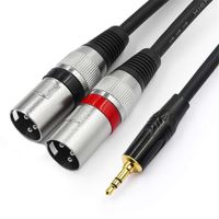 Wholesale 3 mm to Dual XLR Stereo Cable Mini Jack Y Splitter Adapter Foil Braided Shielded For Speakers Mixer m XBJK2112