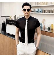 Wholesale Men s Casual Shirts Yellow Dress Mens Royal Blue White Summer Fashion Black Plain For Party Clothing Gold