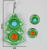 Wholesale Flip the bubble keychain fidget toy Christmas Trees push bubble simple dimple anti stress relief key chain trinket sensory autism anxiety toys Christmas present