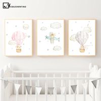 Wholesale Paintings Animal Balloon Airplane Car Child Poster Nursery Canvas Print Wall Art Painting Nordic Kids Decoration Picture Baby Room Decor
