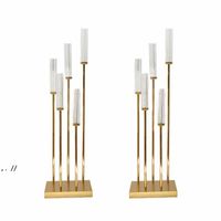 Wholesale Wedding Backdrop stick heads candelabra wedding Aisle Decor Gold Tall Event Table Centerpieces for Wedding Stands by sea RRE10340