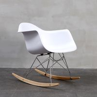 Wholesale DIY Modern Simple Leisure Plastic Chair Nordic Bedroom Rocking Solid Wood Foot Chair Black White