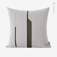 Wholesale Cushion Decorative Pillow Model Room Living Sofa Simple Gray Olive Green Black Leather Stitching Square Bedroom El Cushion