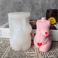 Wholesale BT0071 Erotic Naked Nude Girl Female Figure Curvy Body Candle Mould D Woman Torso Silicone Mold to Cancer Countil