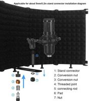 Wholesale 3 Panels Adjustable Microphone Isolation Shield Cover Wind Screen Pop Filter Foldable For Studio Mic Recording Soundproofing Y211210
