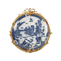 Wholesale Jingdezhen Porcelain Bank Bowl Vintage France Ceramic Wall Hanging Plate Dish Hand Painted Collectible Home Decor