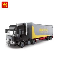 Wholesale Container Truck Building Blocks Model Boys Favor Transport Vehicle Bricks Toys Sets