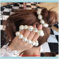 Wholesale Hair Jewelry Jewelryhair Clips Barrettes Korean Hairband Curly Braid Girls Clip Rubber Band Womens Big Pearl Knot Fashion Ring Aessories D