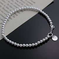 Wholesale Beautiful Fashion Elegant Strands Silver MM Beads Chain Women Letter Cute Bracelet High Quality Gorgeous Jewelry