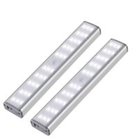 Wholesale 20 LED Kitchen Cupboard Shelf Counter Strip Lights Wireless Motion Sensor Closet Lighting USB Rechargeable Under Cabinet Light crestech168