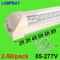 Wholesale Bulbs pack Double Row LED Tube Lights ft ft ft ft ft ft Super Bright Twin Bar Lamp T8 Integrated Bulb Fixture With Fittings