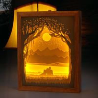 Wholesale Night Lights Led Lamp X295Mm Sheets For Paintings Paper Shadow Box Frame Picture Girlfriend Gift Bedroom Wall Decor