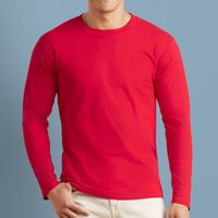 Wholesale Men s T Shirts Fashionable Casual T Shirt Autumn Solid Color Round Neck Long Sleeve Top High Quality Home Soft